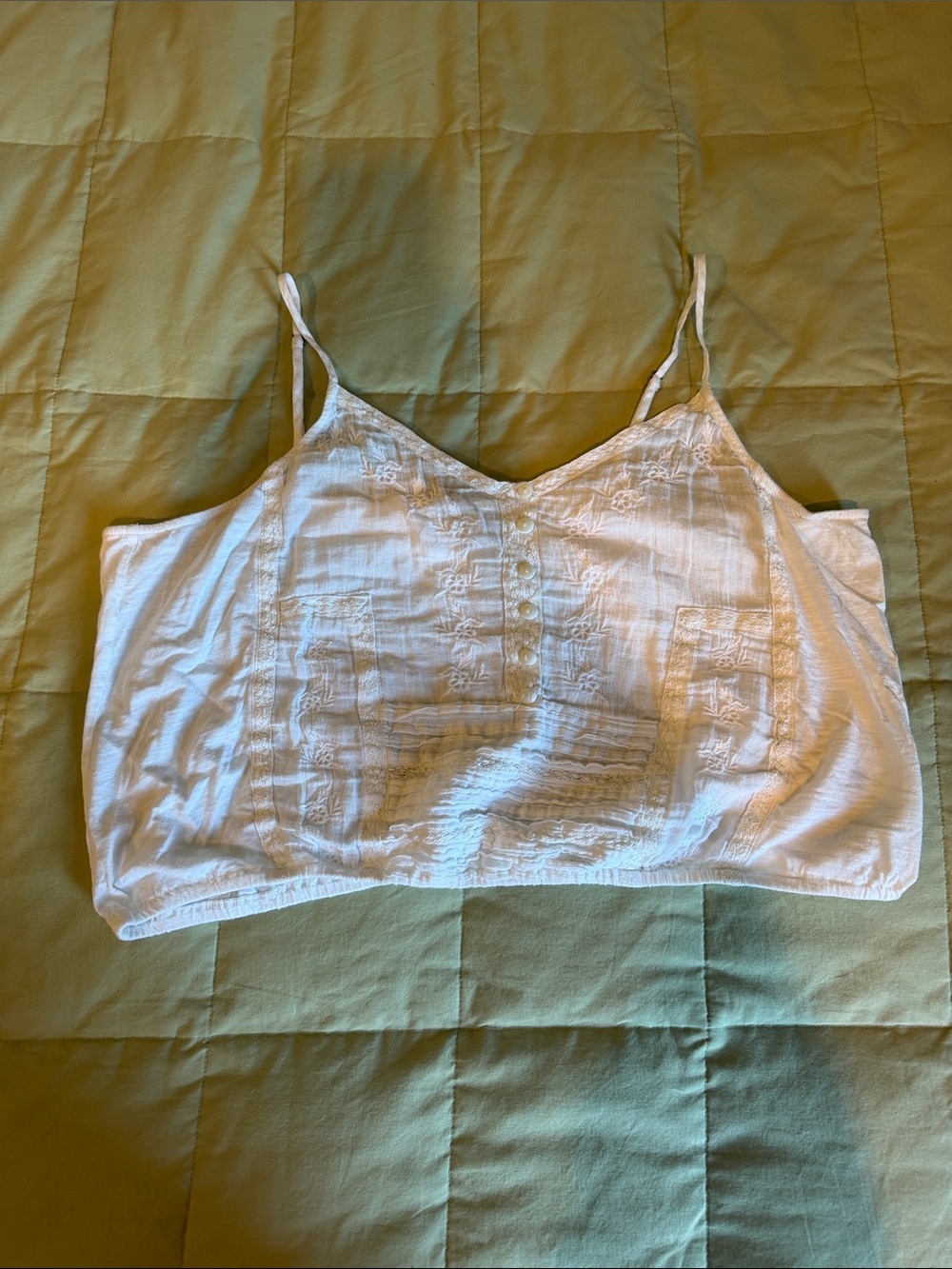 White Lace Cropped Cami Top